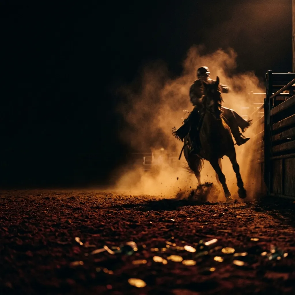 Bull Rush Dust clouds in rodeo arena 20260923155439